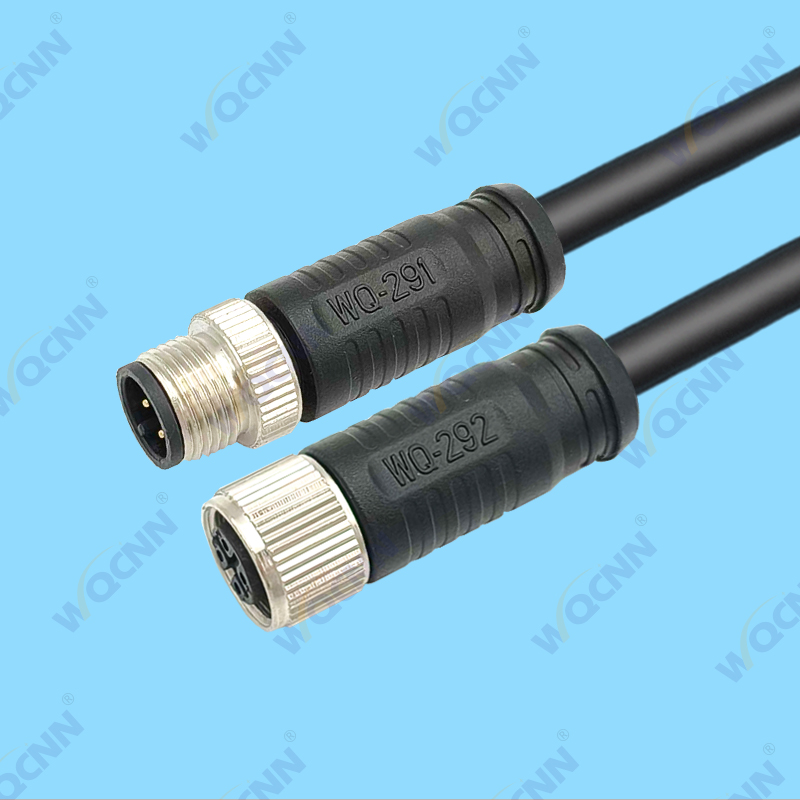 WQ-291公 WQ-292母 M12-4P 防水插头 直头非屏蔽款