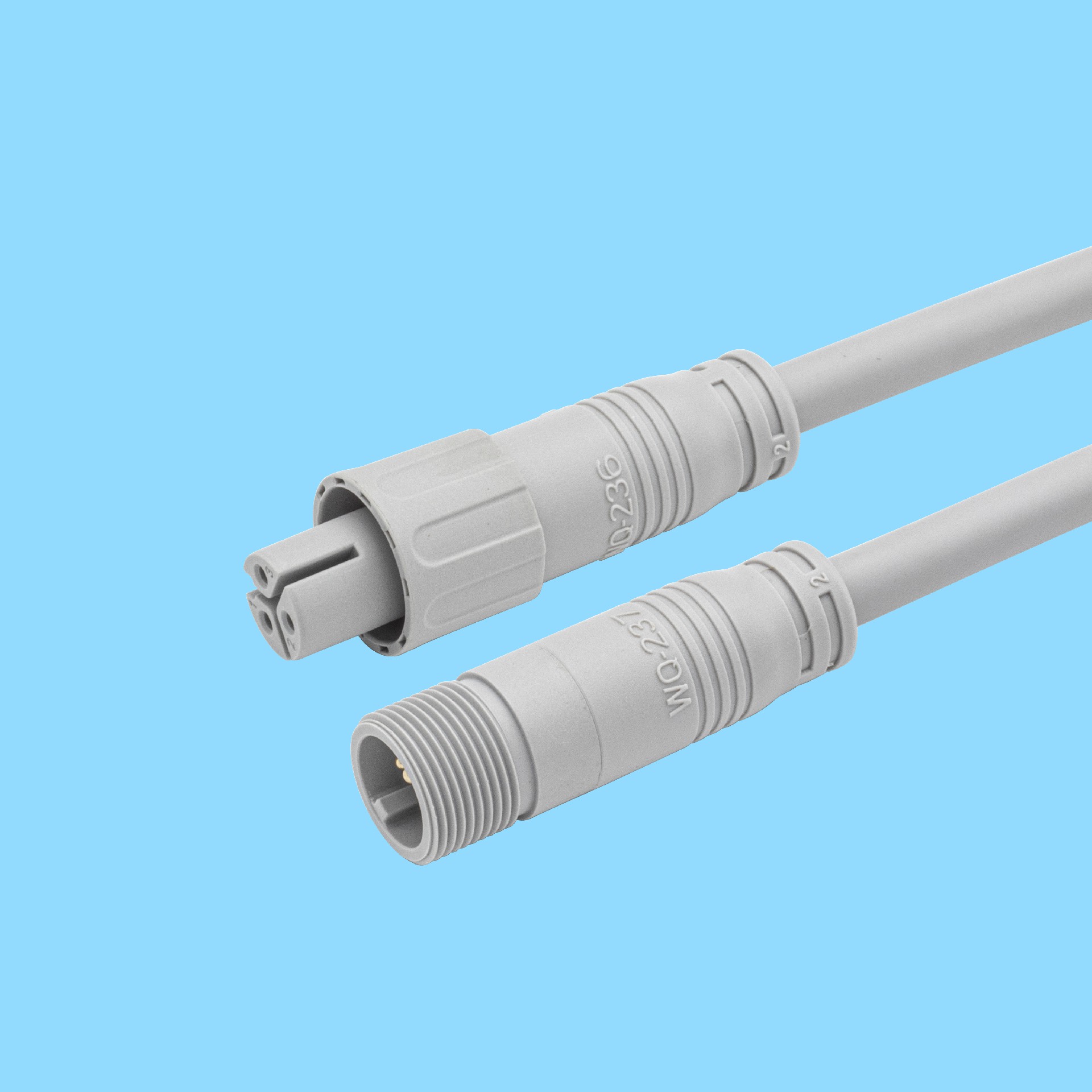 WQ-236公 WQ-237母 M15-3~4P防水插头黑色