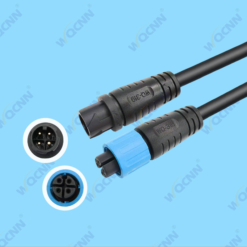 WQ-318  WQ-319 M15-4P 自锁公母防水插头
