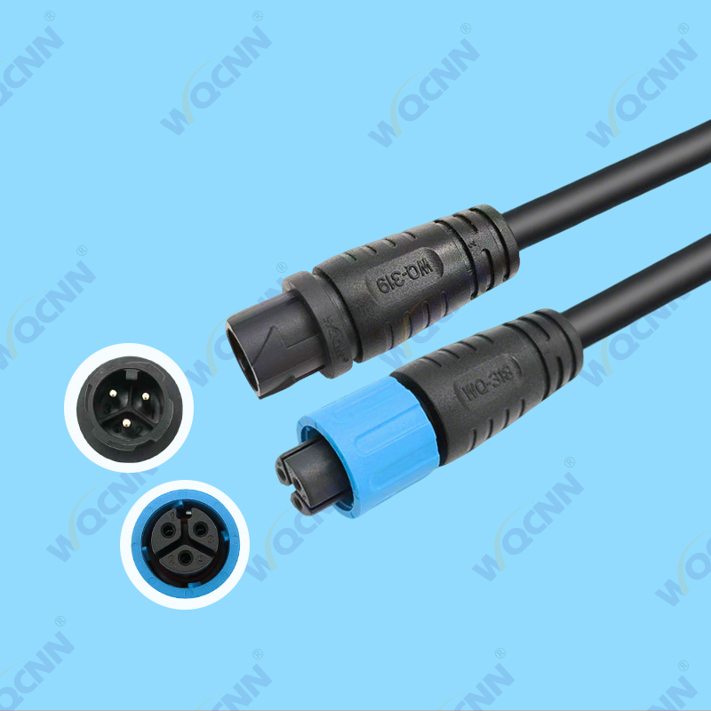WQ-318  WQ-319 M15-4P 自锁公母防水插头