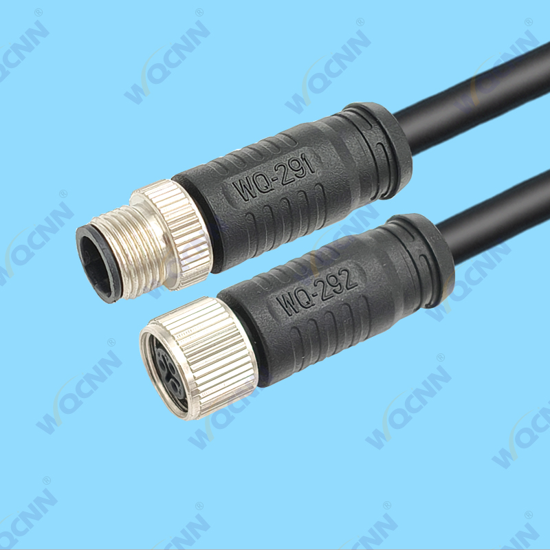 WQ-291公 WQ-292母 M12-4P 防水插头 直头非屏蔽款（A,C,L,T扣）