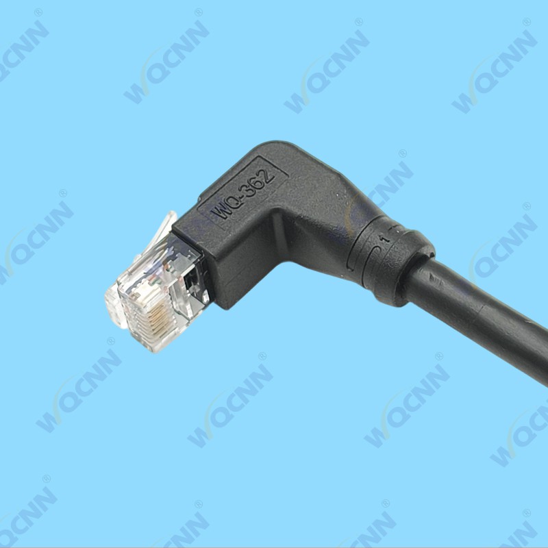 WQ-362  RJ45-8P8C水晶公，上弯（屏蔽+非屏蔽）